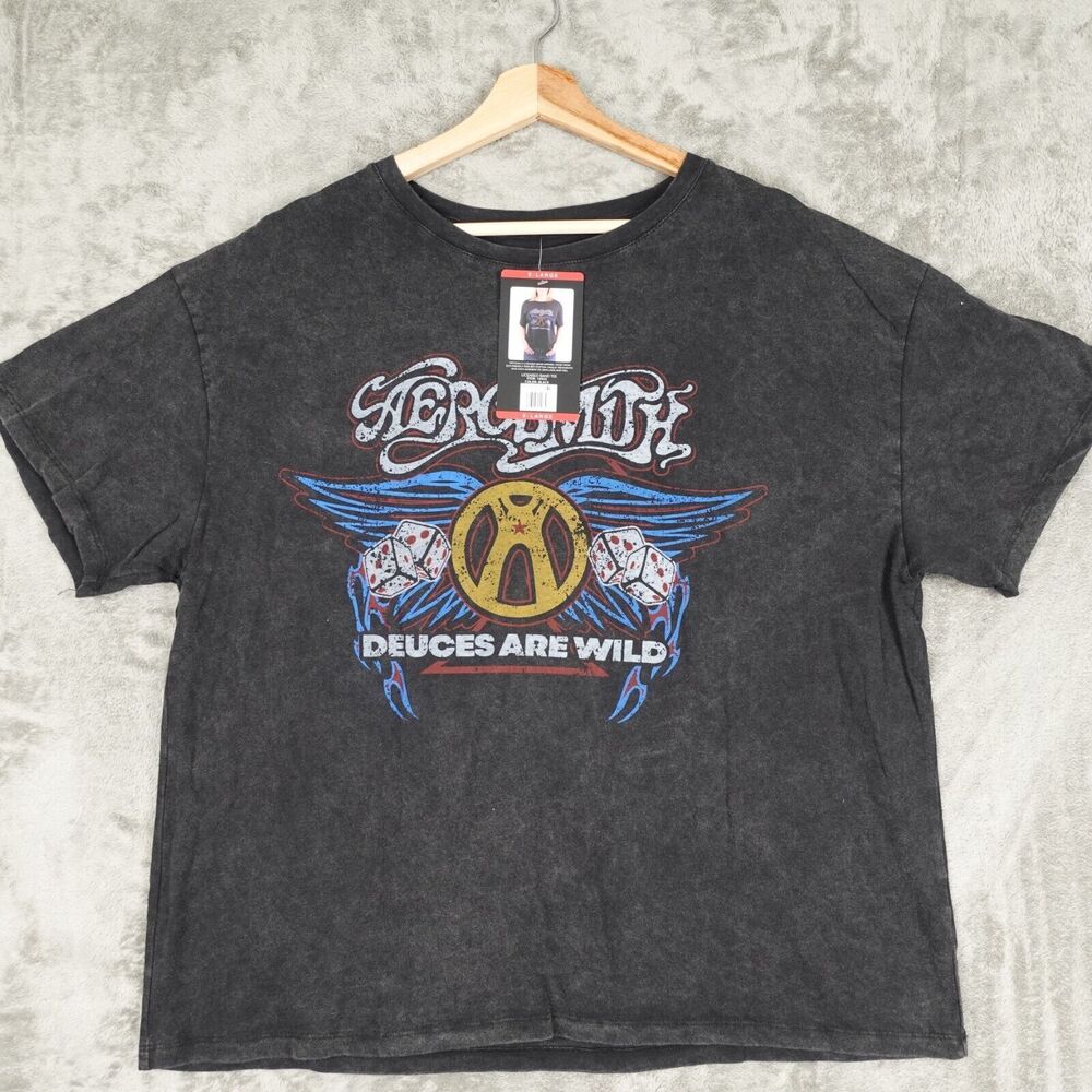 Aerosmith Deuces are Wild T-Shirt Women's Size Small Screen Print Short Sleeve
